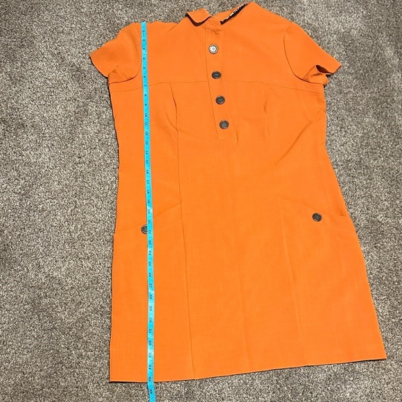 Size 14 Orange Button-Up Women's Dress - Picture 4 of 6